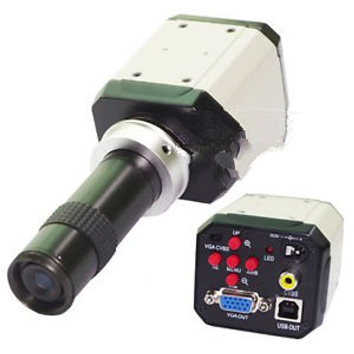 2Mp Hd Industry Lab Microscope Camera Vga Usb Av Tv 40Mm C-Mount Lens Wide Field