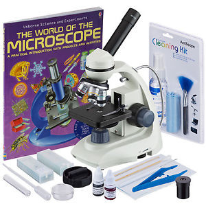 40X-1000X Led Portable Compound Microscope With Slide Preparation + Cleaning Kit
