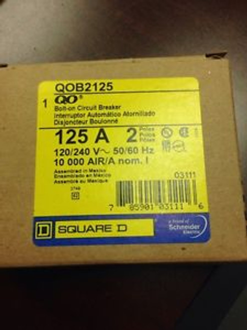 Square D Qob2125 Circuit Breaker 125 Amp 2 Pole Qob Bolt On
