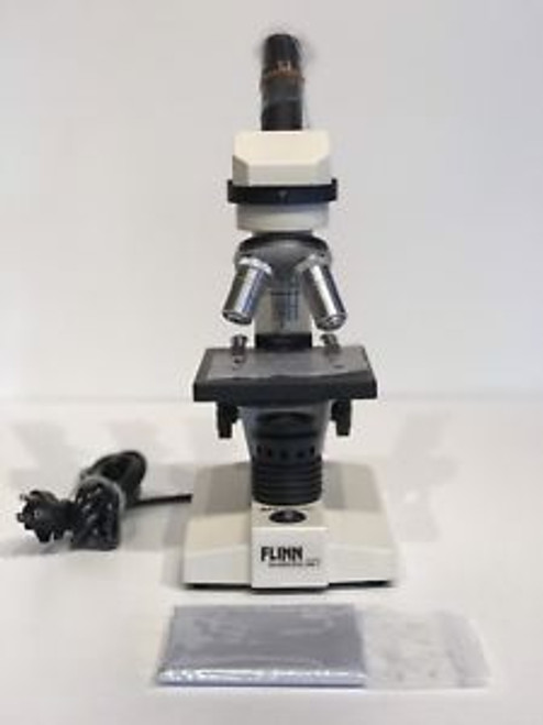 Flinn Scientific Binocular Microscope W/ 10X 40X 100X Objectives New
