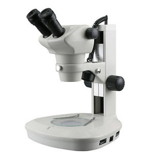 Amscope 8X-50X Track Stand Stereo Zoom Parfocal Binocular Microscope With Led Li