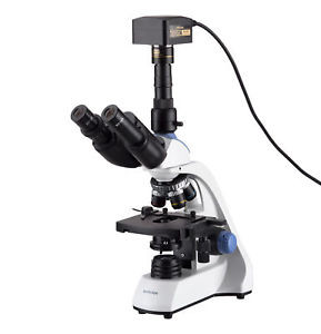Amscope 40X-2500X Led Trinocular Compound Microscope + Mechanical Stage + 5Mp Ca