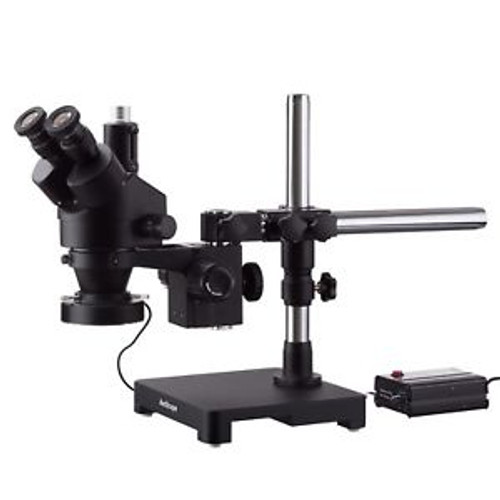 Amscope 7X-45X Trinocular Stereo Zoom Microscope + Boom + Led