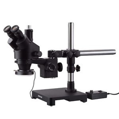 Amscope 7X-45X  Trinocular Stereo Zoom Microscope + Boom + Led