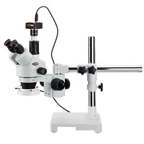 Amscope 3.5X-45X Trinocular Stereo Zoom Microscope + Fluorescent Ring Light + 1.