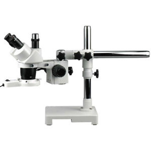 Amscope 10X & 30X Boom Stand Trinocular Stereo Microscope + Fluorescent Light