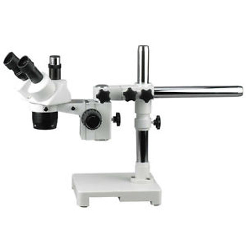 Amscope 10X & 30X Trinocular Stereo Microscope With Single-Arm Boom Stand