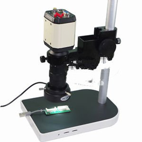 2.0Mp Hd Industrial Microscope Camera Vga Cvbs Usb Av Output C-Mount Lens Light