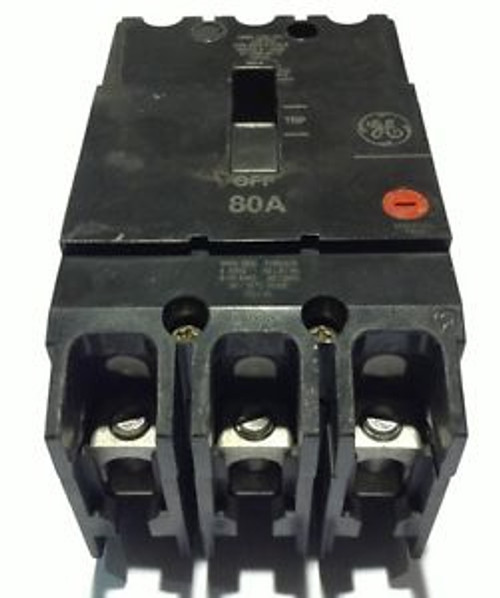 Tey380 General Electric Ge Type Tey Circuit Breaker 3 Pole 80 Amp 480V