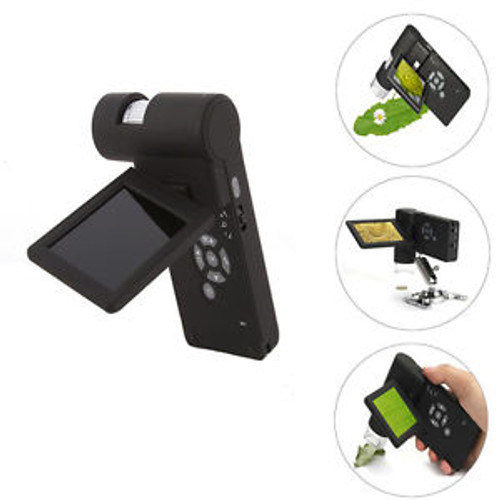 Portable Handheld Digital 500X Microscope Magnifer 5Mp 3.5Lcd Display W/ 8 Led
