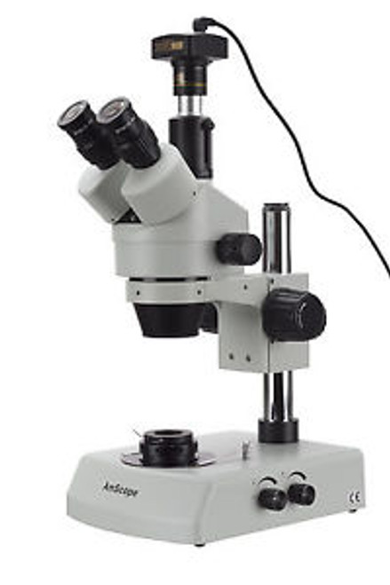 7X-90X Jewelry Gem Stereo Microscope With Dual Halogen + 3Mp Camera