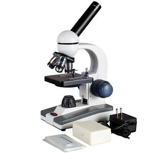 AmScope 40X-1000X Home School Metal Frame C&F Compound Microscope + 10 Slide Col