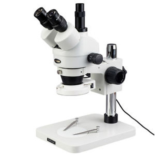 Amscope 7X-90X Inspection Trinocular Zoom Stereo Microscope + 144-Led