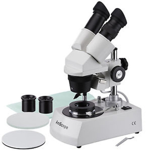 Amscope Se306-Pz-Dk 20X-40X-80X Gem Stereo Microscope