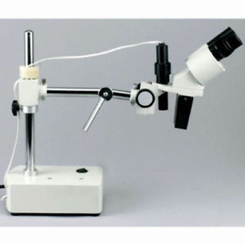 Amscope Se400X 5X - 10X Binocular Boom Arm Stereo Microscope + Light