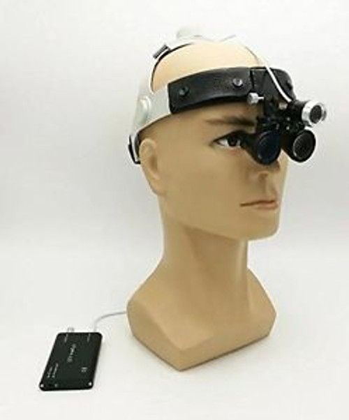 Dental Surgical Binocular 3.5X420Mm Leather Headband Loupe With Led Headlight Ce