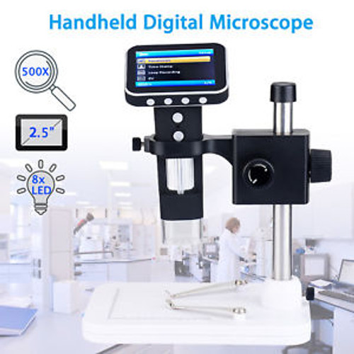 Portable 2.5 500X USB Mobile Digital Microscope 8xLED Video Camera Adjustable