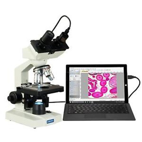 Omax 40X-2500X Led Binocular Lab Compound Microscope With 5Mp Camera And...