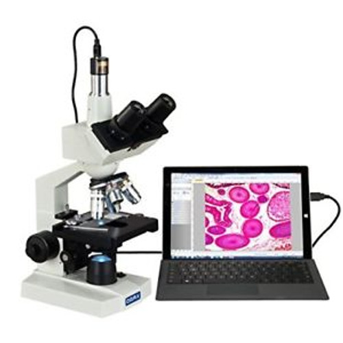 40X-2500X Led Digital Trinocular Lab Compound Microscope With 5Mp Camera And