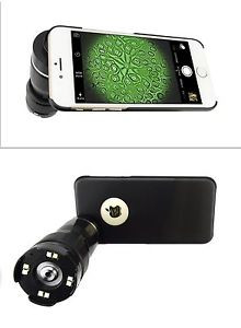 New Optical Glass Lenses Cordless 4Led Lamp Microscope Compatiable Iphone 400X