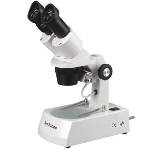Amscope 5X-10X-15X-30X Binocular Stereo Microscope With 2 Halogen Lights