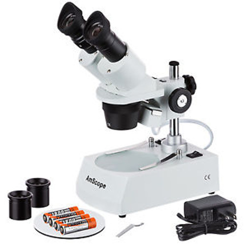 Amscope Se305R-Px-Led 5X-10X-15X-30X Cordless Led Two Lights Stereo Microscope