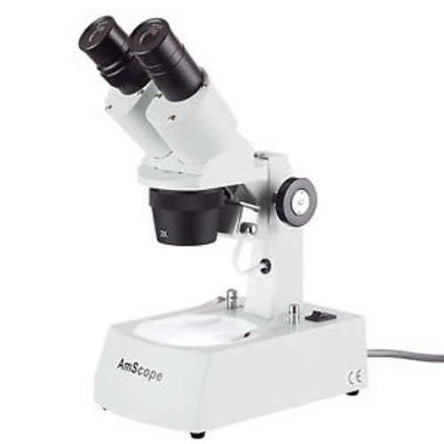 Amscope 20X-40X Binocular Stereo Microscope With 2 Halogen Lights