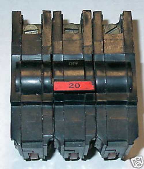 Federal Pacific Fpe Na320 Type  On  20 Amp 3P Breaker