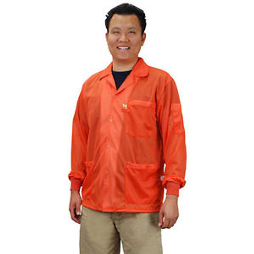 Desco 73911 Statshield Smock Jacket with Cuffs Orange Small