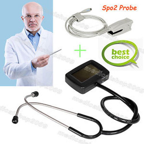 CONTEC CMS-M Multi-function electronic stethoscope+ ECG + spo2 probe Pulse Rate