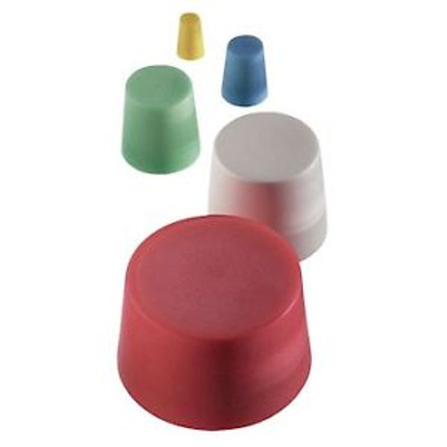 Cole-Parmer Solid Color-Coded Silicone Stoppers Standard Size 11 White 5/Bag