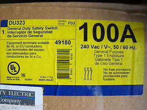 Square D Du323 240 Volt 3 Pole Non Fused Safety Switch New