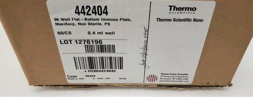 Thermo Scientific 442404 NUNC Flat-Bottom Immuno Nonsterile 96-Well Plates 0.4mL 60/60/CS