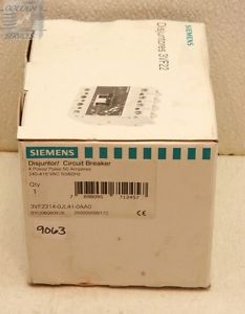 Siemens 3Vf2214-0Jl41-0Aa0 Circuit Breaker 415V 50A 4P