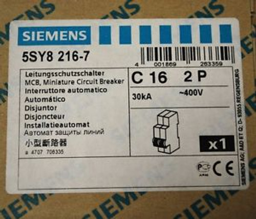 Siemens 5Sy8-216-7 16 Amp 2 Pole C-Trip Circuit Breaker - New