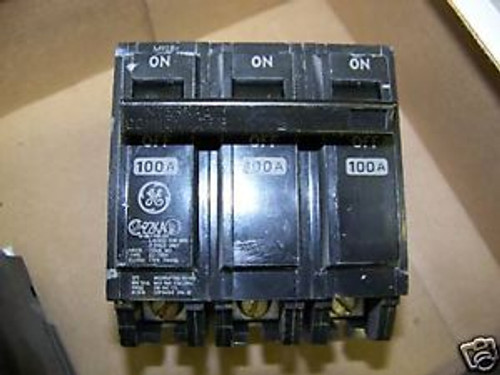 Ge Thhqb32100 Circuit Breaker 3P 100Amp 240V 22K Aic