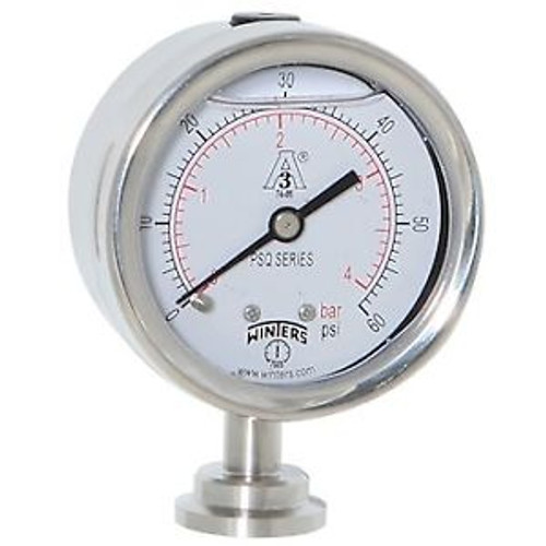 Winters Instruments Psq34802 3A Approved Sanitary Pressure Gauge 30 Psi And ...