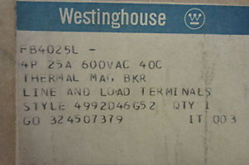 New Westinghouse Fb4025L Circuit Breaker