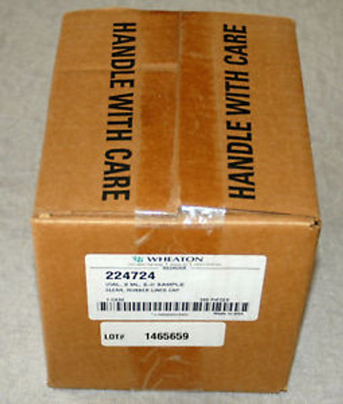 Case Of 200 Wheaton 224724 E-C Vial Rbr Lined Screw Cap Clear 8 Ml New & Sealed