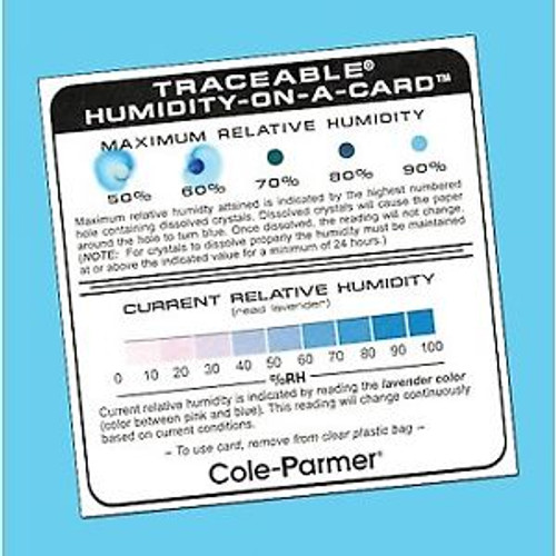 Cole-Parmer Traceable Humidity Card with Calibration 6/Pk