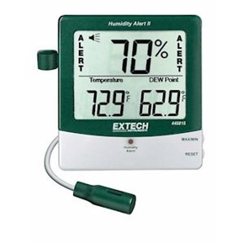 Extech 445815 Big Digit Thermohygrometer with Dew Point Point Alarm and Remot...