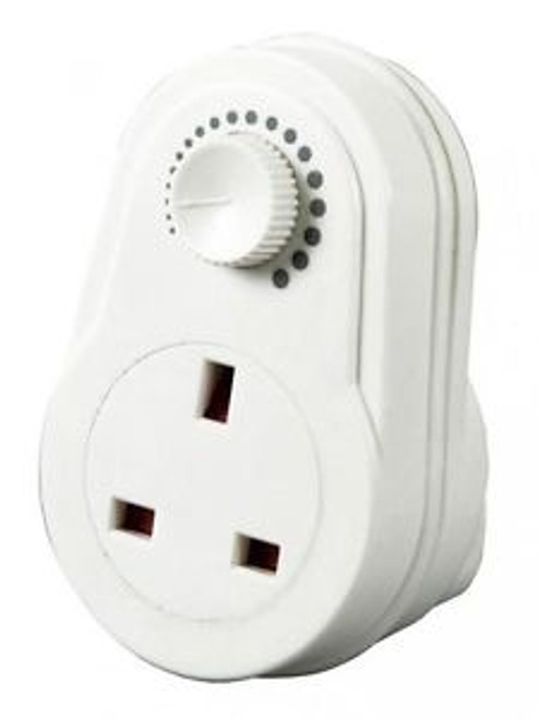 Mercury 350.109 3-Pin Mains Lamp Light Dimmer Plug Socket Switch 300W - White