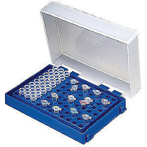 HEATHROW SCIENTIFIC Polypropylene 96-WellReversibleRackBLUEPK5 HS2345C Blue