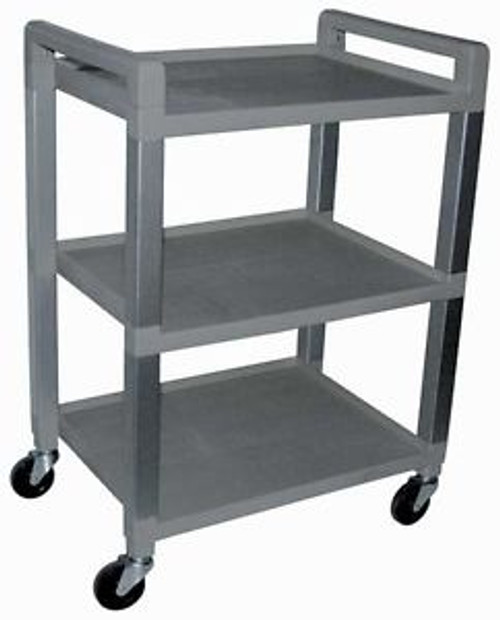 Cart 3 Shelf Utility Gray Poly Plastic Mobile New