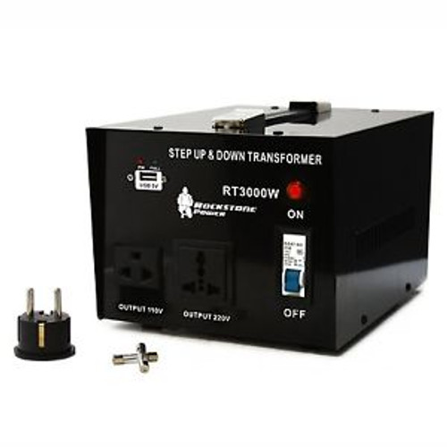 Rockstone Power 3000 Watt Heavy Duty Step Up/Down Voltage Transformer Converter