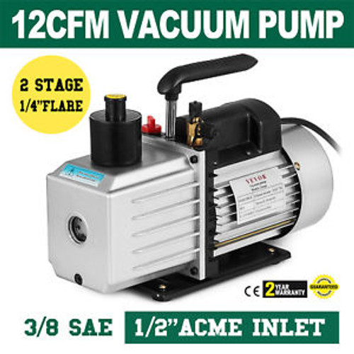 8Cfm Two-Stage Rotary Vane Vacuum Pump Degassing Professional Ac Refrigerant