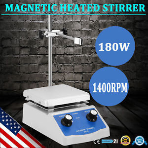 SH-2 MAGNETIC STIRRER HOT PLATE DUAL CONTROLS DIGITAL DISPLAY 180W HEATING PLATE