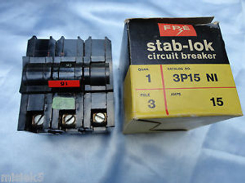 Federal Pacific Stab Lok Breaker  3 Phase 15 A - New   3P15 Na315