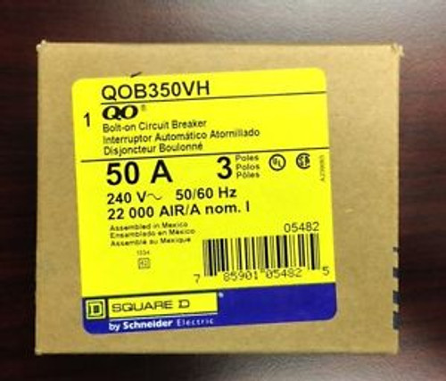 New Square D - Qob350Vh  3P 50A 120/240V 22K Aic  Nib