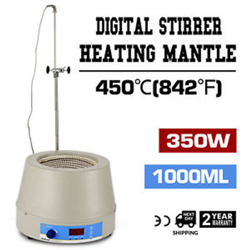 1000Ml Electric Digital Lcd Magnetic Stirring Heating Mantle Stir Bar 0-1400Rpm